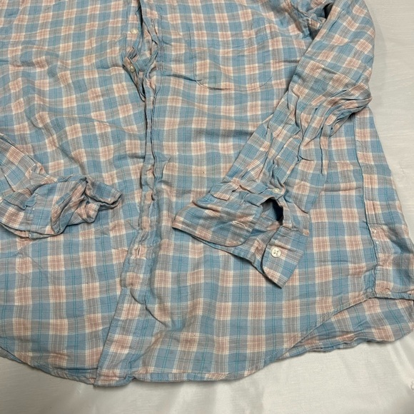 J. Crew men’s button down size large blue and pink - Picture 2 of 5